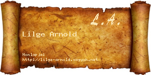 Lilge Arnold névjegykártya
